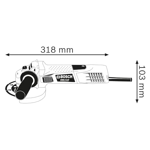 Bosch Professional angular grinder GWS 7-115 E (Ø disc 115 mm, power 720 W, with auxiliary handle, clamping flange, protective cover, clamping nut, spanner) - Image 3