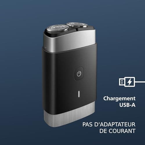 Rasoir portable Philips, rasoir électrique sec et humide, système de lames ComfortCut, têtes flottantes 3D, design compact, batterie puissante, modèle PQ888/06 - Image 5