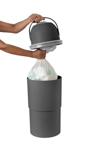 Chicco XL Nappy Bin, Odor Control, Nappy Disposal, Compact and Space-Saving Bin, 15 Odour-Off Bags Included, No Need for Refills, Uses Normal Bags, Grey - Image 5