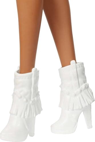 Barbie Barbie Fashionistas Silver Dress Doll with Black Hair, White Cowboy Hat and Boots - Image 5