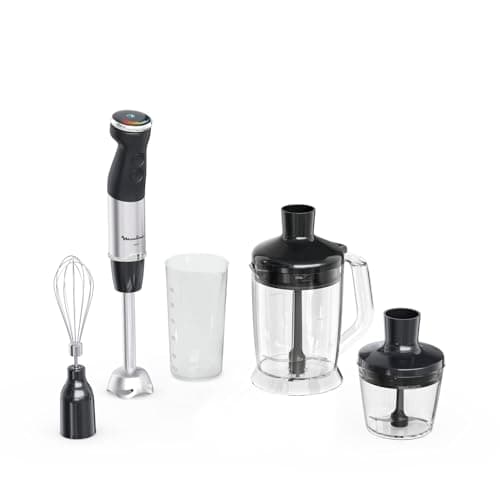 Moulinex Quickchef+ Stand Blender, 1000 W, Silent, 20 speeds, Turbo mode, Compact chopper accessories, Blender XL Whisk, DD67L810, Black - Image 2