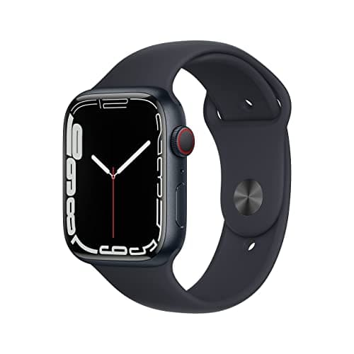 Apple Watch Series 7 (GPS + Cellular, 45 mm) Midnight Aluminium Case with Midnight Sport Strap (Refurbished) - Image 2