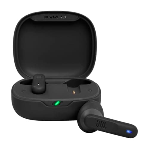 JBL Wave Flex, Écouteurs Intra-Auriculaires Sans Fil, Resistance à l'Eau IP54 et IPX2, Technologie TalkThru et AmbientAware, Autonomie de 32 heures, en Noir - Image 2