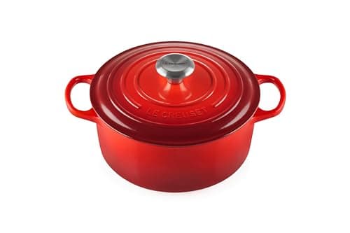 Le Creuset Signature Enamelled Cast Iron Casserole with Lid, 24 cm, Round, 4.2 L, 4.3 kg, Cherry, 21177240602430 - Image 3