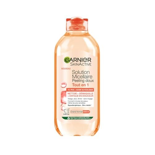 Garnier - Micellar Water All-in-1 Gentle Peeling - 1% PHA & Glycolic Acid - Exfoliating & Smoothing - For All Skin Types - No Rinse - Vegan & Hypoallergenic Formula - 400ml - Image 3