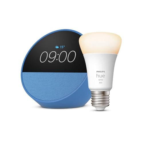 Echo Spot | Blue + Philips Hue White, E27 LED Smart Bulb, Works with Alexa - Smart Home Starter Kit - Image 2
