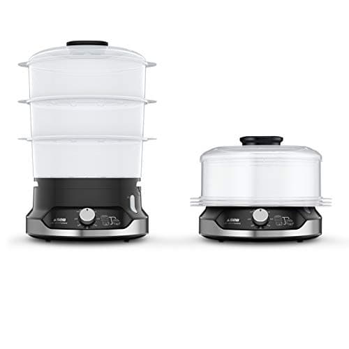 Seb Ultracompact Steamer, Healthy Cooking, 9 L, 800 W, 3 Stackable Bowls, Rice and Cereal Tray, 60 Minute Timer, Automatic Shut-off, Visible Water Level, Easy to Store VC204800 - Image 4