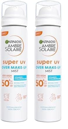 Garnier Ambre Solaire Super UV - Instant Protective Sun Mist Face and Neck - Protection & Anti-Pollution - For All Skin Types - 75 ml (Pack of 2) - Image 1