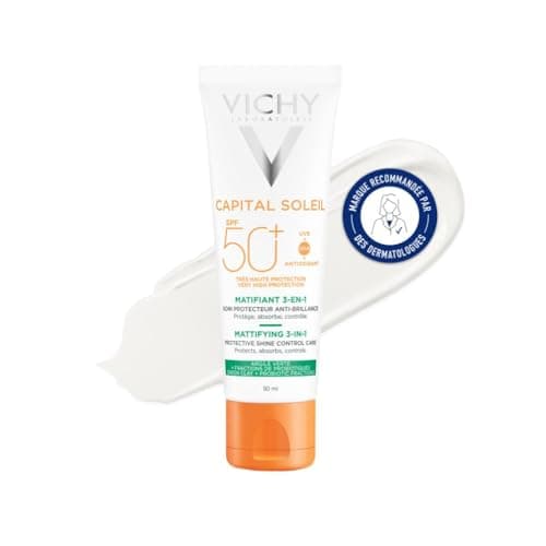Vichy, Capital Soleil, Mattifying Sunscreen SPF50+ 3 in 1, Very Wide Spectrum UVA and UVB Protection, Combination to Oily Skin, Regulates Sebum, Non-Greasy Formula, 50 ml - Image 3
