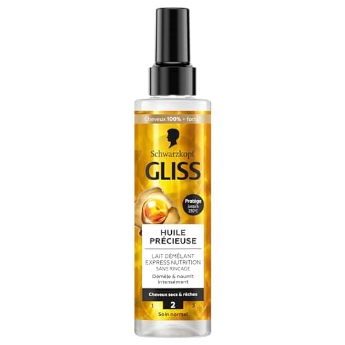 GLISS -Schwarzkopf - Express Detangling Milk - Precious Oil - Nutrition - Protects up to 230°C - Detangles & Intensely Nourishes - Dry & Ragged Hair - Normal Care - No Rinse - 200ml - Image 3