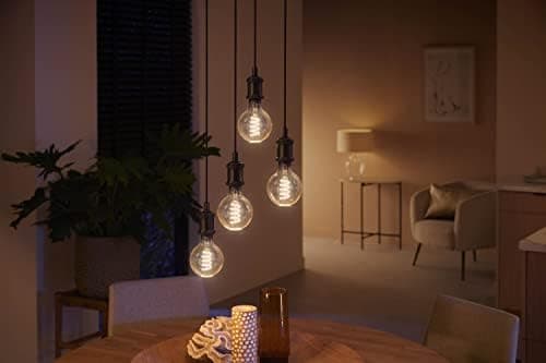 Philips Hue White Ambiance Smart LED Bulb E27 Filament G93 Globe Bluetooth Compatible with Alexa, Google Assistant and Apple Homekit - Image 5