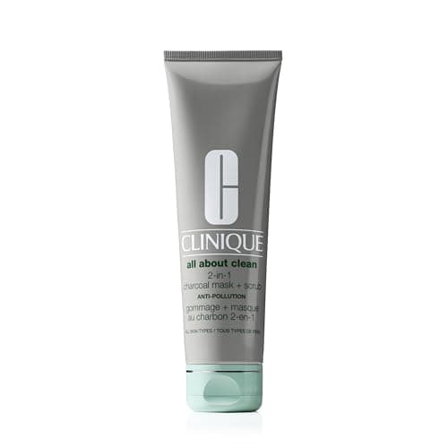 Clinique All About Clean Gommage + Masque Au Charbon 2-en-1 | Masque Visage Détoxifiant + Affinant et Gommage Exfoliant, 100 ml - Image 2
