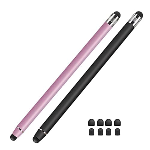 2 Pcs Universal Touch Screen Stylus Pen 2 in 1 Capacitive Touch Stylus Compatible with Tablets, Smartphones, Mi, Samsung Galaxy (Black + Rose Gold) - Image 2