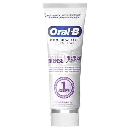 Oral-B Pro 3D Dentifrice White Clinical Blancheur Intense Blanc Éclatant Pour Dents Et Gencives Sensibles, Éliminant Les Taches, Technologie Ionique, Menthe Verte, 75 ml - Image 6