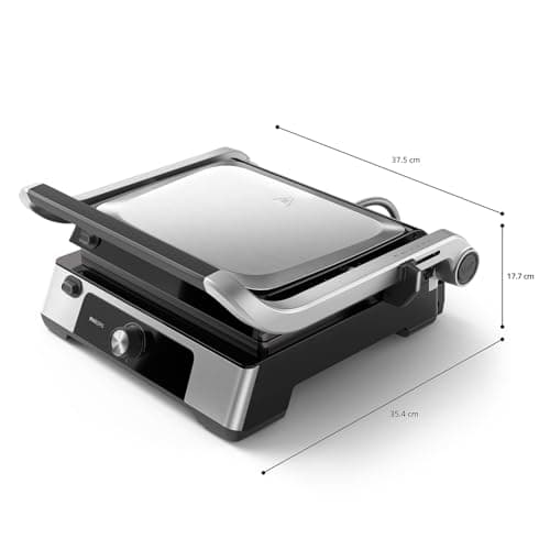 Philips Contact Grill - Adjustable temperature. Large cooking surface and high power. Removable non-stick plates and grease collection tray. (HD6301/90) - Image 3