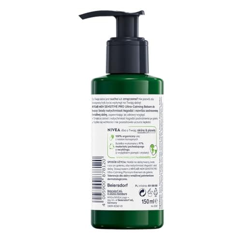 NIVEA MEN Sensitive Pro Ultra Soothing Face Balm (150ml), Aftershave Balm Enriched with Hemp Seed Oil and Vitamin E for Stress Minimizing Facial Care - Image 3