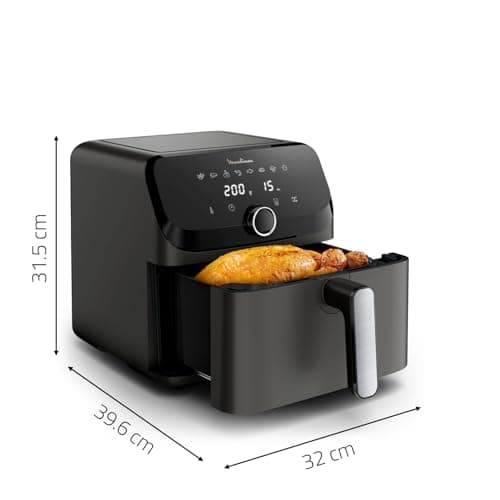 Moulinex Easy Fry Mega Air Fryer, Extra Large 7.5L Capacity, Up to 8 People, 8 Preset Programs, Compact Size, Application with Recipes, Dishwasher Safe, EZ855H, Black - Image 8