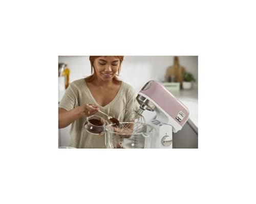 Kenwood kMix Editions KMX754APP, Pastry Mixer with 5 L Glass Bowl, Metal Case, 3-Piece Set and Splash Proof Lid, Variable Speed, Safe Use System, 1000 W, Pastel Pink - Image 4