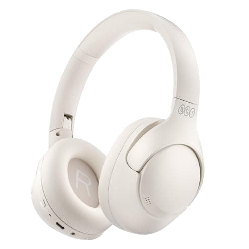 QCY H3 Wireless Bluetooth Headphones, with Active Noise Cancellation, Hi-Res Audio LDAC, Noise Cancelling Headphones, Multipoint Connection, 60 Hours Playback, Customised Equalizer via App, White - Image 2