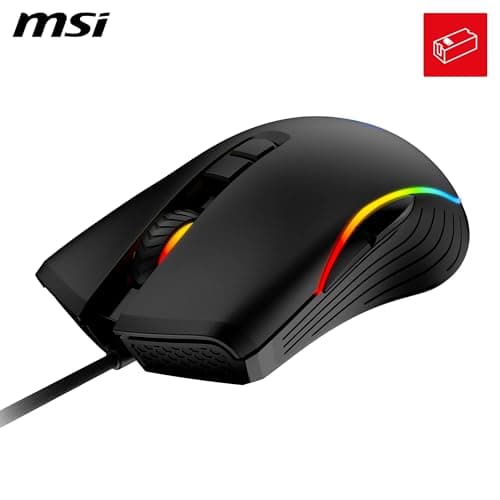 MSI Forge GM300 7-Button Optical Mouse with Scroll Wheel, 1000/1600/3200/6400 dpi, 10M+ Click Lifespan Switches, Dragon RGB LED Light Effects and Braided Cable - Image 4