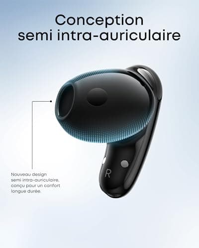 Soundcore Liberty Buds par Anker, Semi Intra-Auriculaires, ailettes Amovibles, Annulation de Bruit adaptative en Temps réel, Charge Rapide, Bluetooth sans Fil, Traduction, 30 h d’autonomie - Image 4