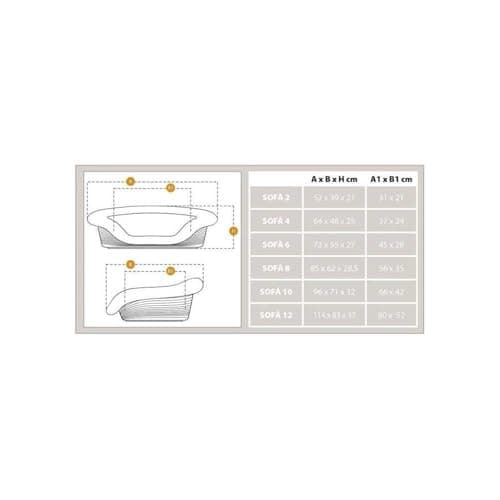 Ferplast Panier Chien et Chat avec Coussin SOFA' 2 en Coton Lavable, Lit pour Chien et Chat en Plastique Rembourré, Corbeille en Plastique, Fond Perforé, Antidérapant, 52 x 39 x h 21 cm, Taupe - Image 4