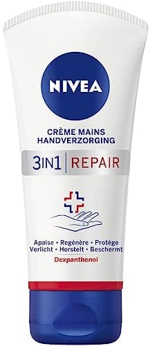 NIVEA Crème mains 3 en 1 Repair Peaux Très Sèches & Rugueuses (1 x 75 ml), soin mains hydratant formule riche et non grasse, crème hydratante réparatrice au Dexpanthenol - Image 2