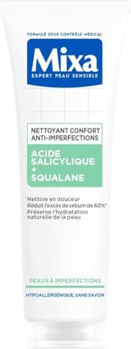 Mixa - Comfort Anti-Blemish Cleanser with Salicylic Acid and Squalane - Combination to Oily Skin Blemishes - Facial Moisturizing Protective - Makeup Remover for Oily Skin - 150 ml - Image 2