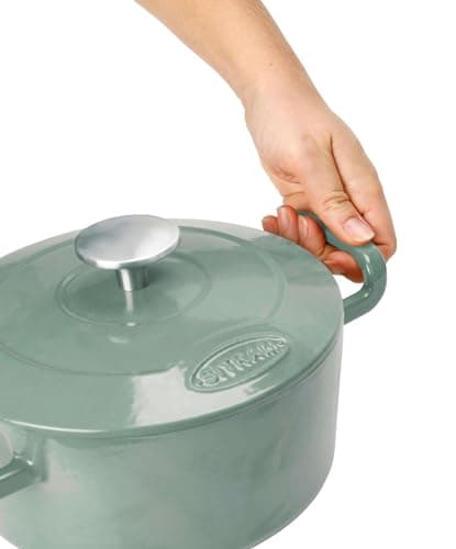 Sitram 715404 Sitrabella Casserole Dish Round Enamelled Cast Iron Diameter 20 cm - 2.5 Litres - Enamelled Exterior Sage Green Interior White - All Heat Sources Including Induction - Ideal Meal for 2-3 - Image 6