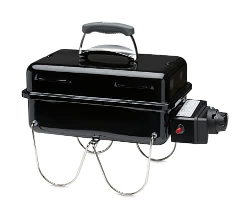 Weber Go‑Anywhere Portable Gas Barbecue/Barbecue with Folding Legs, Piezo Ignition, Durable Coating, Lightweight and Compact Outdoor Camping Barbecue, Cooking Surface 42 x 26 cm, Black - Image 2