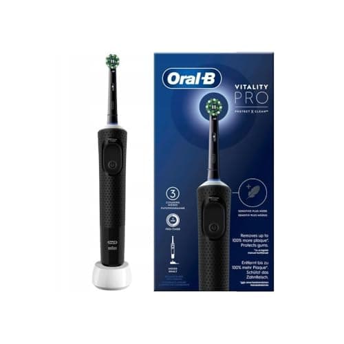 Oral-B Vitality Pro Brosse A Dents Electrique Noire, Pour Adultes, Modes De Nettoyage Avec Sensibilité Plus, 1 Brossette De Rechange, 1 Chargeur - Image 3