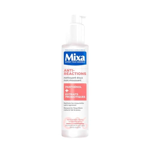MIXA - Nettoyant Visage Anti-Réactions - Elimine les Impuretés Sans Agresser - Non Moussant, Sans Parfum, Sans Savon - Panthénol + Extraits Probiotiques - Tous Types de Peaux Réactives - 150 ml - Image 2
