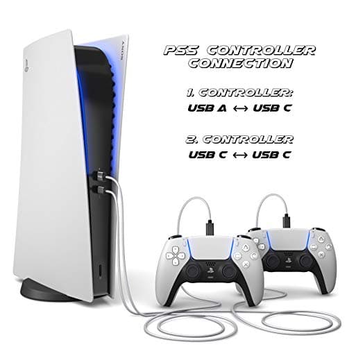 Compatible with PS5 Controller, USB C to C Charging Cable, Cable, 3m Compatible with Sony Playstation 5, Microsoft Xbox Wireless Controller White - Image 3