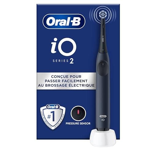 Oral-B iO 2 Brosse A Dents Electrique Bleue Pour Adultes, 3 Modes De Nettoyage, Doux Pour Les Gencives, Brossage Souple, Accessoires, Brossette Oral B De Rechange, Chargeur, Bleu Océan - Image 2