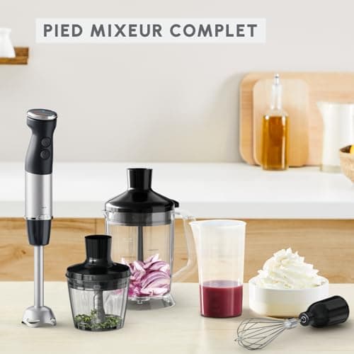Moulinex Quickchef+ Stand Blender, 1000 W, Silent, 20 speeds, Turbo mode, Compact chopper accessories, Blender XL Whisk, DD67L810, Black - Image 7