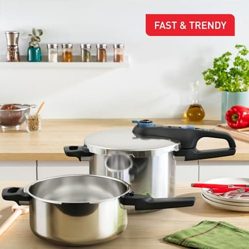 Tefal Secure Trendy P2584301 2 Bowl 4 and 6 L Pressure Cooker with 2 Programmes, Fast Cooking, Safe, Induction Compatible - Image 6