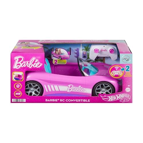 Hot Wheels Barbie RC Convertible, Pink Convertible with Remote Control, Holds 2 Barbie Dolls, JBH05 - Image 7