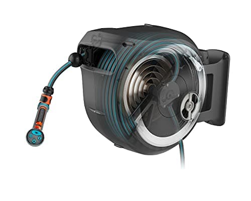 Gardena RollUp Wall Hose Reel L (White) – Length 30 – 5 Year Guarantee – 180° Swivel Hose Reel – Complete Set with EcoPlus Lance, Fitting, Gardena Hose and Wall Bracket Included (18627-38) - Image 6