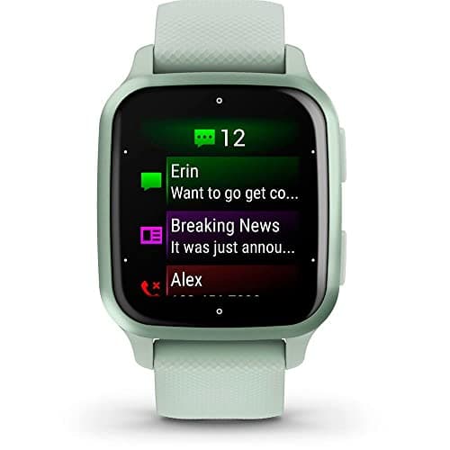 Garmin Venu Sq 2 - Montre connectée GPS Multisports avec écran AMOLED et Suivi santé - Metallic Mint avec Bracelet Vert d’Eau - Boîtier 40 mm - Image 4
