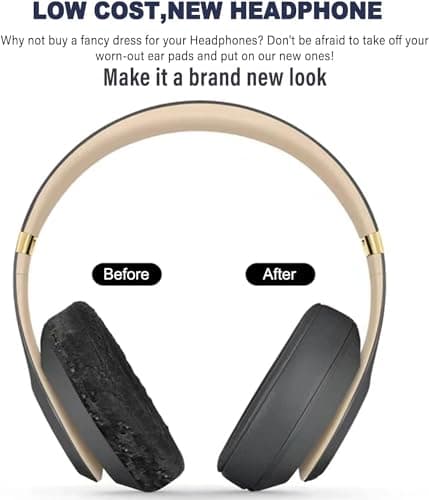Studio 3-Pack Replacement Earpads for Beats Studio 2 & Studio 3 Headphones Wired & Wireless, Studio 3.0 2.0 Memory Foam Earpads with Soft Protein Leather Replacement Parts - Ombre Gray - Image 5