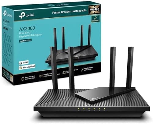 TP-Link Archer AX55 WiFi Router 6, 3000Mbps Dual-Band AX WiFi Router, 5 Gigabit Ports, 4 High Performance Antennas, WPA3, Parental Control, OneMesh, Built-in Anti-Virus - Image 2