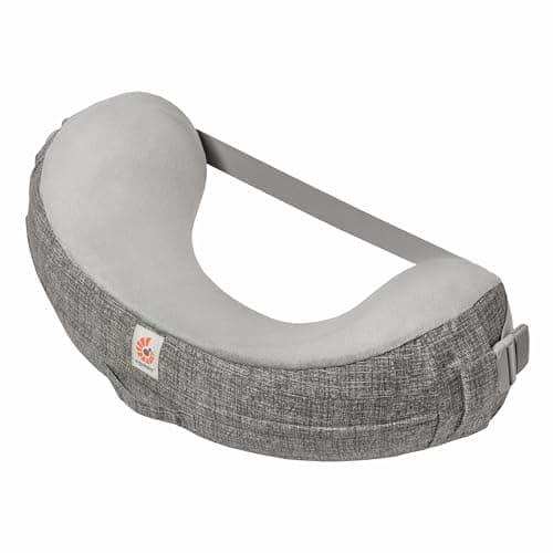 Ergobaby Natural Curve Ergonomic Nursing Pillow with Strap, Nursing Pillow with Back Strap and Buckle Closure for High Comfort and Stability, Grey - Image 2