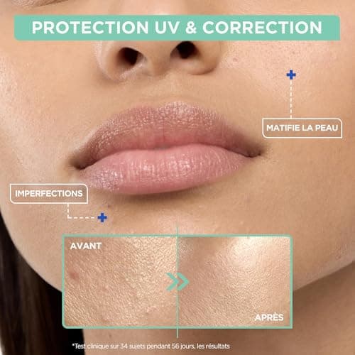 Mixa - Daily Anti-UV & Anti-Bleach Fluid - SPF 50+ - Very High Protection - Salicylic Acid and Niacinamides - Anti-pimples and Shine - Mattifying Effect - 40 ml - Image 5