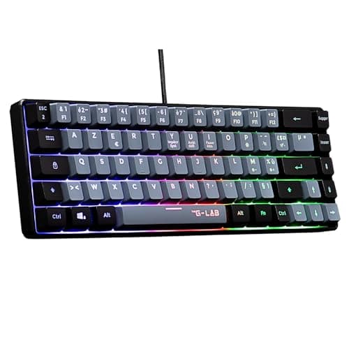 The G-LAB - Keyz Hydrogen, 60% Gamer Keyboard, Semi-Mechanical USB AZERTY FR, RGB Multicolour, Silent Gamer Keyboard, Compact Format TKL- Pc/PS4/PS5 - Grey and Black - Image 2