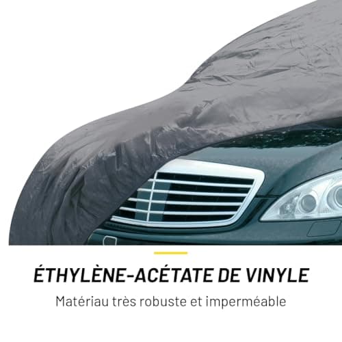 Dunlop XL Universal Car Cover 534 x 178 x 120 cm Waterproof Cover with Elastic Cord and Rings for Indoor and Outdoor Use Grey - Image 4