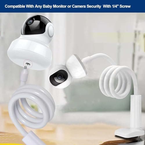 Universal Flexible Baby Video Monitor Stand for Crib Desk Compatible with Hellobaby HB30 HB32 HB35 HB50, Philips Avent SCD843/26 SCD833/26, Vtech VM3250 VM819 - Image 4