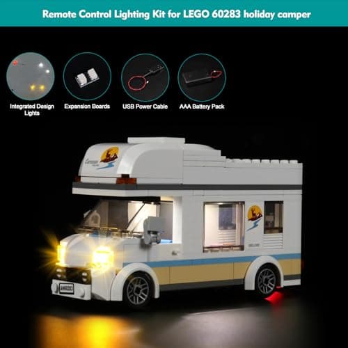 LED Light Kit for Lego Holiday Camper Van 60283, Decorative Kit for Lego City, Powerful Vehicles, Motorhomes, Creative Toys - Image 5