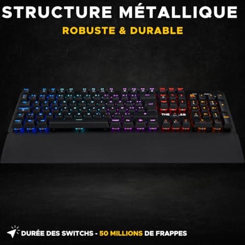 The G-Lab Keyz Carbon Ex Mechanical Azerty Switch Keyboard Blue – RGB LED Backlit Gaming Keyboard, Total Anti-Ghosting, 12 Multimedia Keys – PC/PS5/Xbox – New (Keyz Carbon Ex) - Image 8