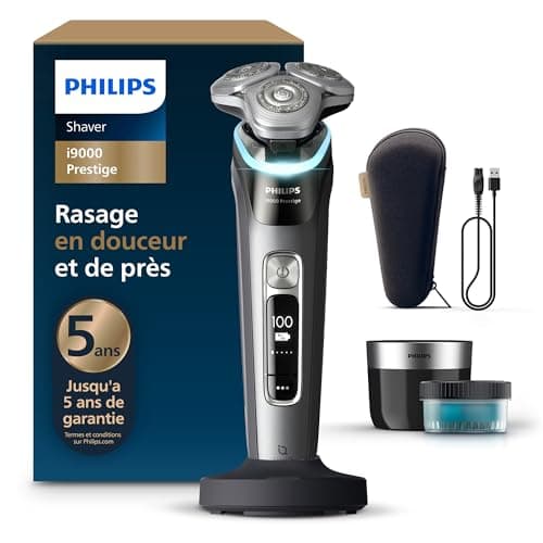 Philips i9000 Prestige Electric Shaver, Wet and Dry Electric Shaver, Skin IQ Technology, Triple Lift & Cut System, SteelPrecision 360° Rotating Blades, Quick Clean Pod, Model XP9202/30 - Image 3