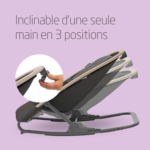 Maxi-Cosi Kori 2-in-1 Baby Bouncer with Toy Arch, 0-2 Years, Up to 15 kg, Baby Bouncer, 3 Reclining Positions, Lightweight & Compact, Easy to Install Harness, Eco Care, Beyond Graphite - Image 5